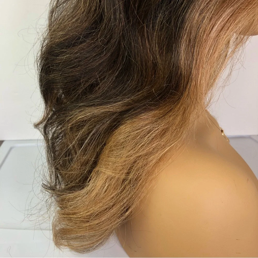 Ash PERFECT Blonde & Brown VALENTINO Long Straight Lace Wig Color FFHOTCHOCO